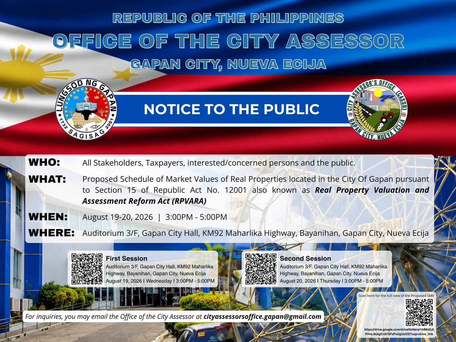 Proposed Schedule of Market Values of Real Properties located in the City Of Gapan